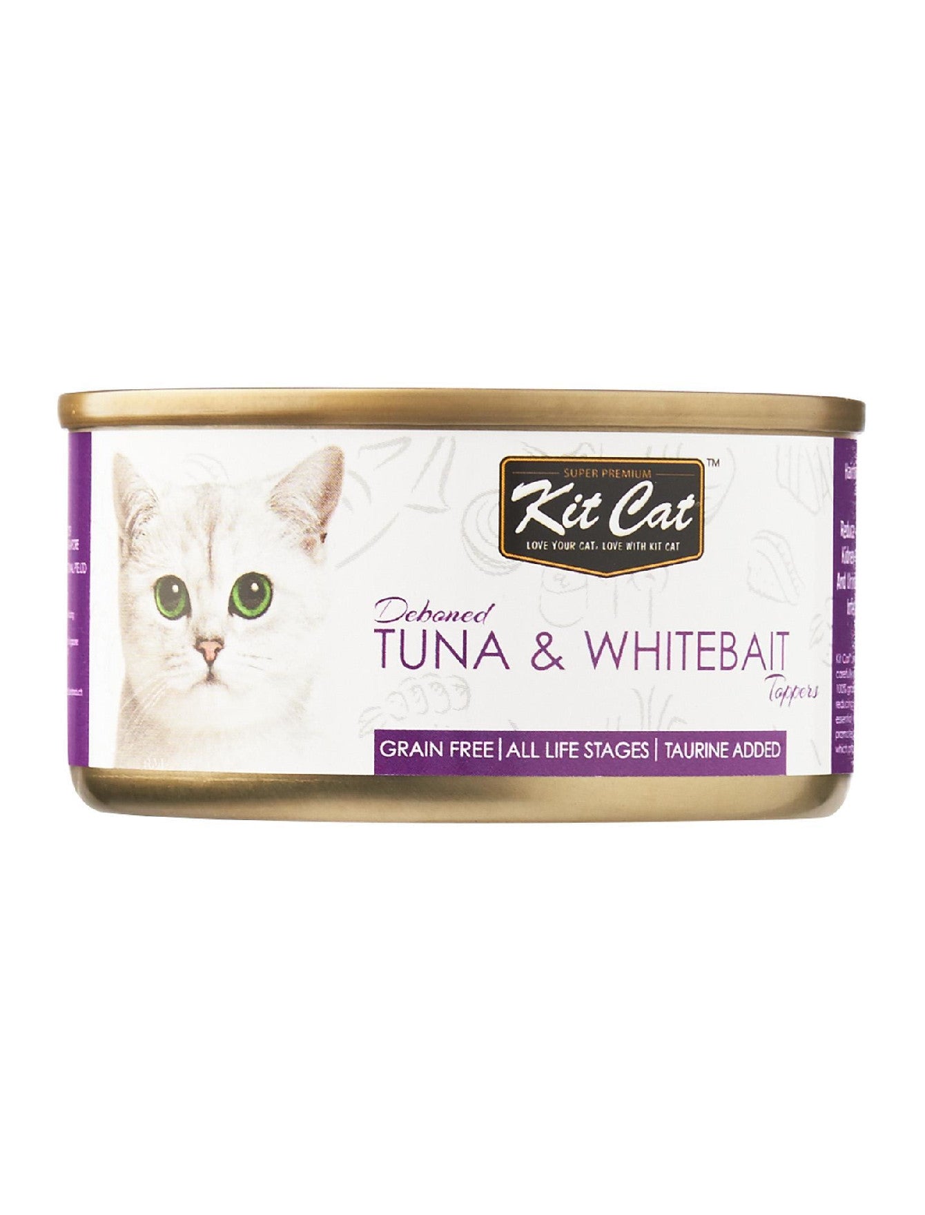 Kit Cat 80g Deboned Toppers Canned Tuna & Whitebait Wet Cat Food image 2