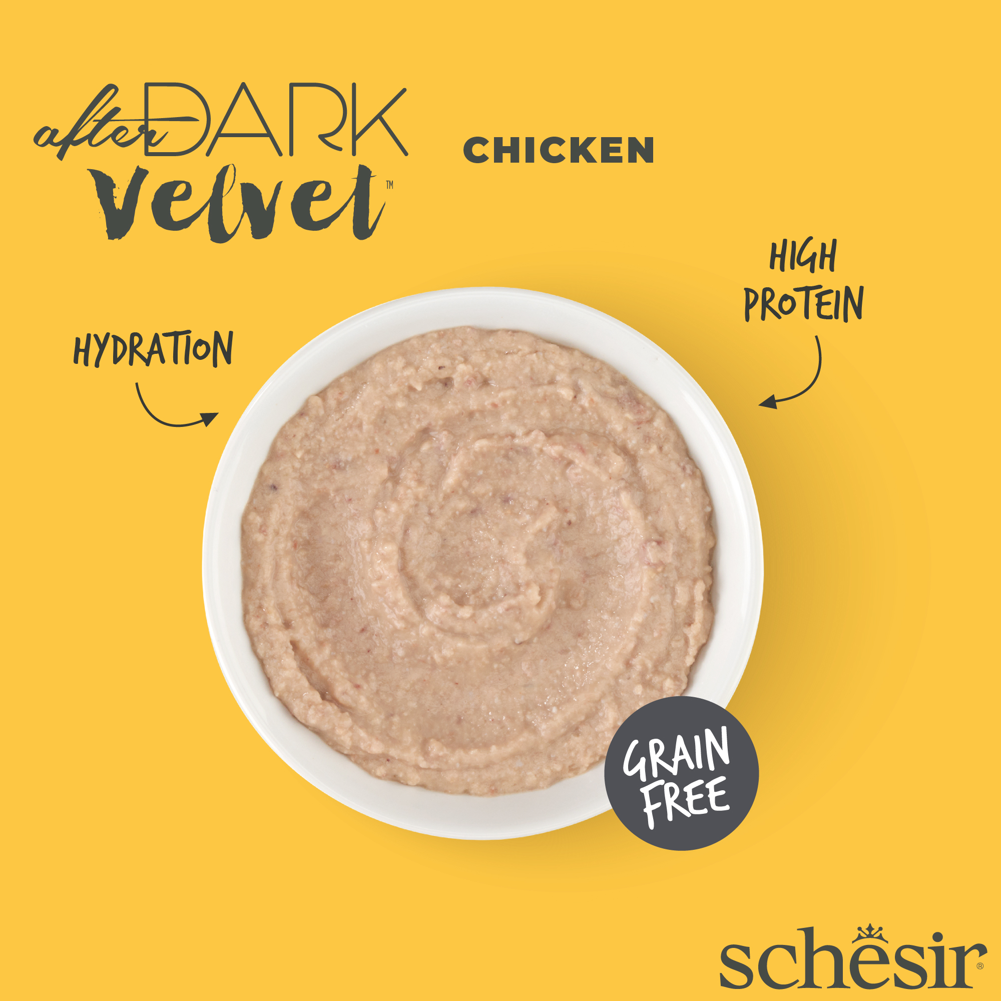 Schesir Cat After Dark Velvet Mousse 80g Chicken Pouch Wet Cat Food image 3