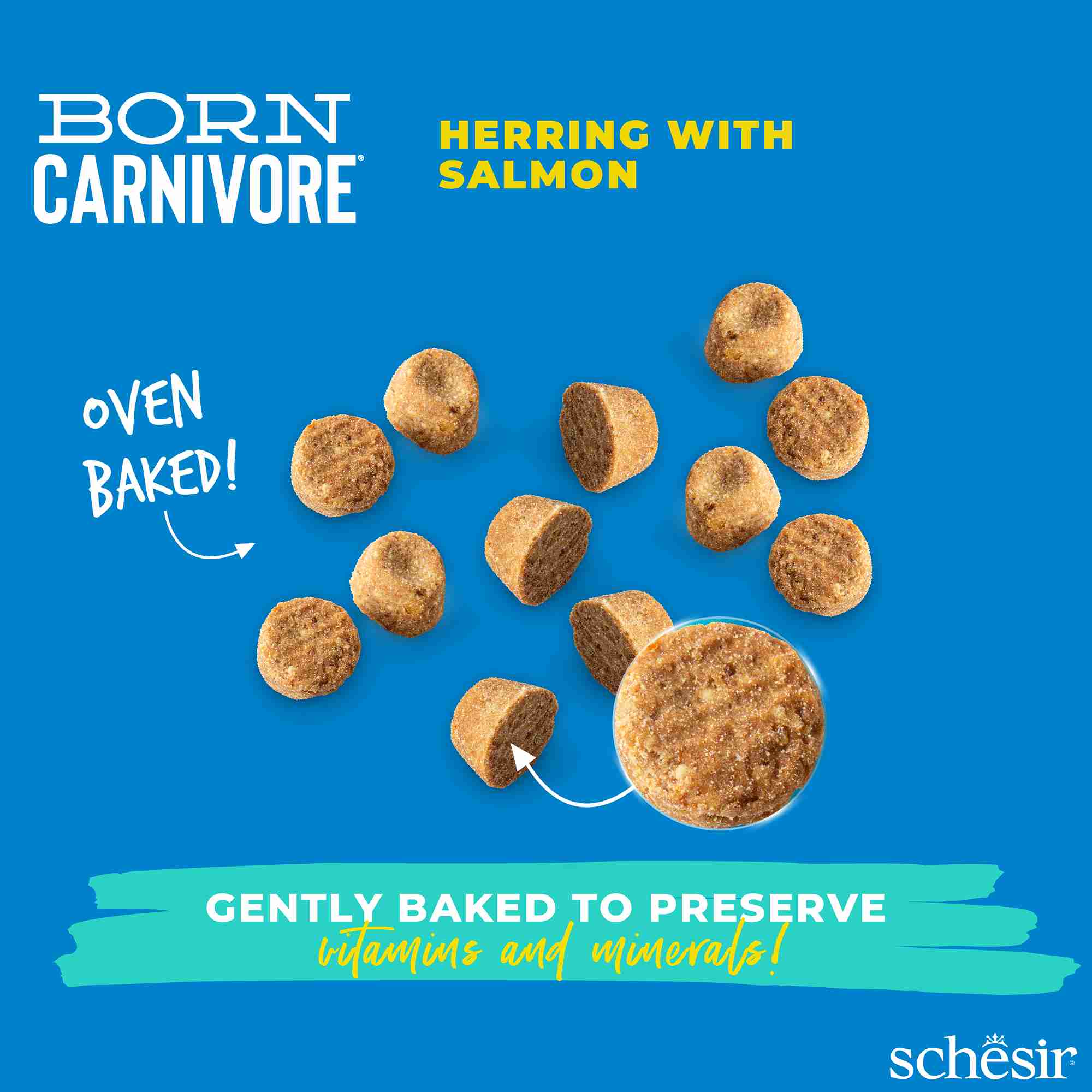 Schesir Cat 2.5kg Born Carnivore Herring with Salmon Baked Dry Recipe Dry Cat Food image 6