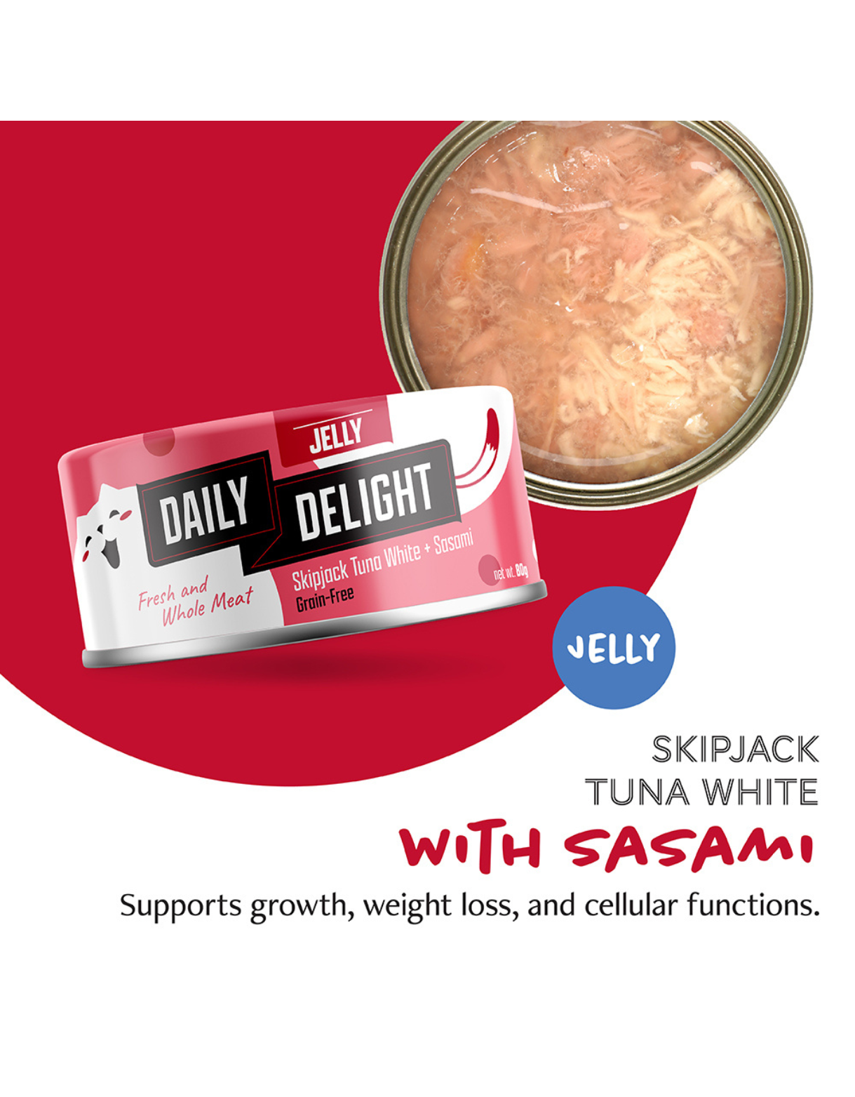 Daily Delight Cat Jelly 80g Skipjack Tuna White with Sasami Wet Cat Food (EXP: 22 Apr 2028) image 2