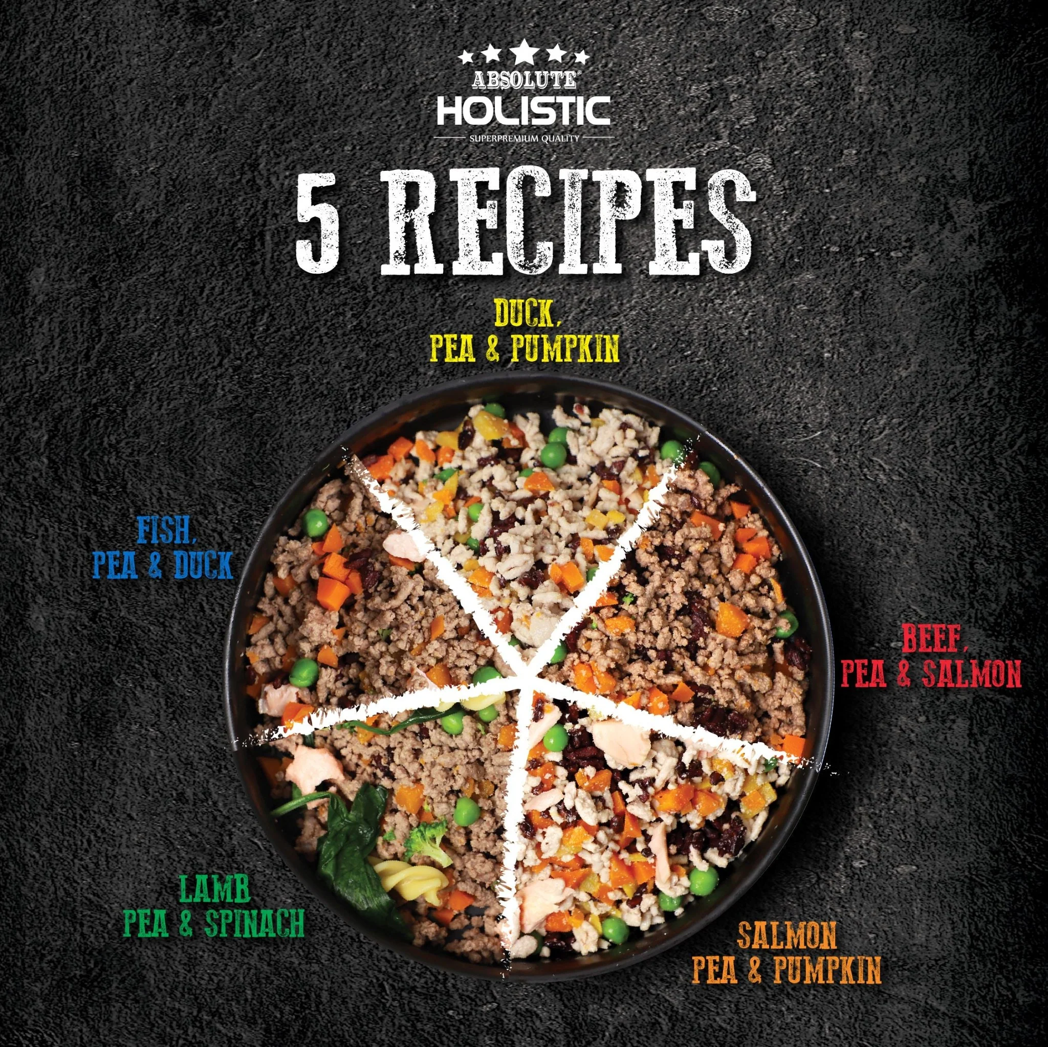 Absolute Holistic Home Cooked Recipe 2kg (125G X 16) Salmon, Peas & Pumpkin Dog Food image 4