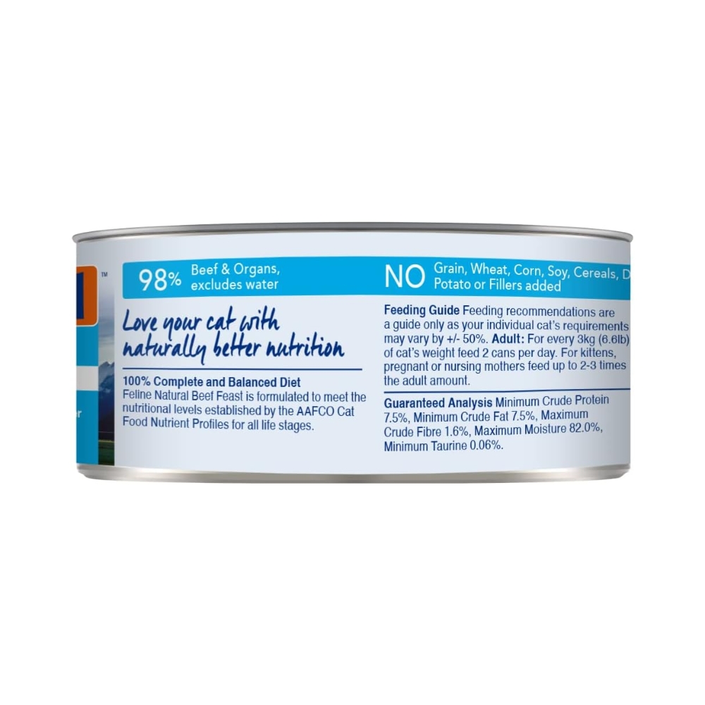 Feline Natural Cat 85g Beef Feast Canned Wet Cat Food image 2