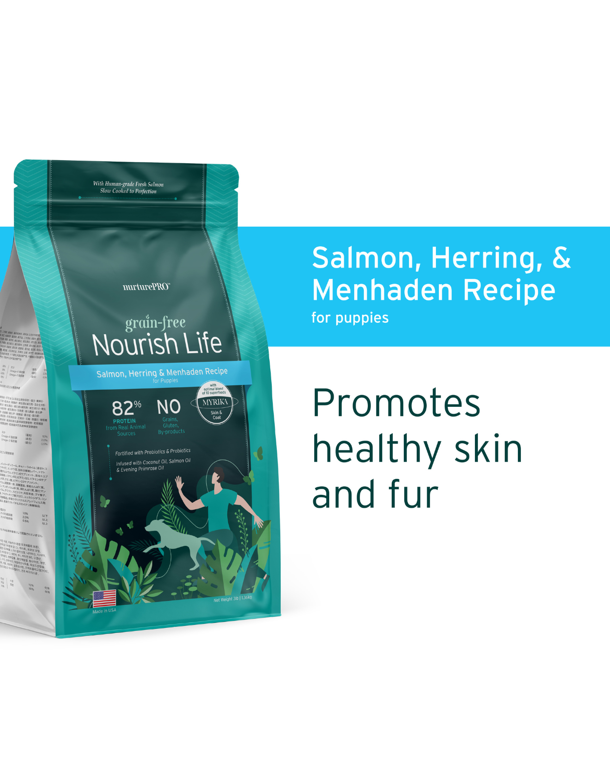 Nurture Pro Dog Nourish Life Grain Free 1.36kg Salmon, Herring and Menhaden for Puppies Dry Dog Food image 4