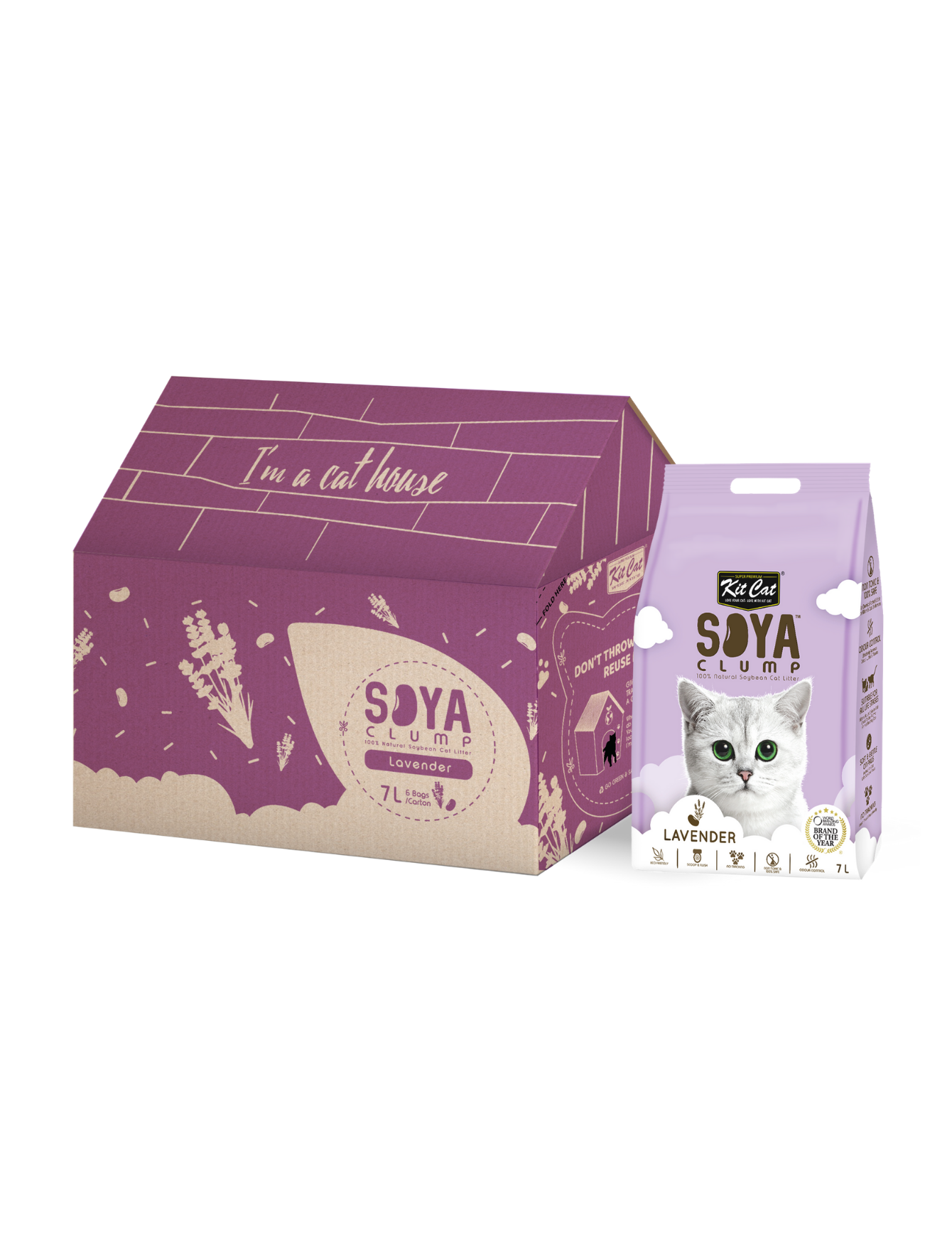 Kit Cat 7L Soya Clump Lavender Cat Litter image 5