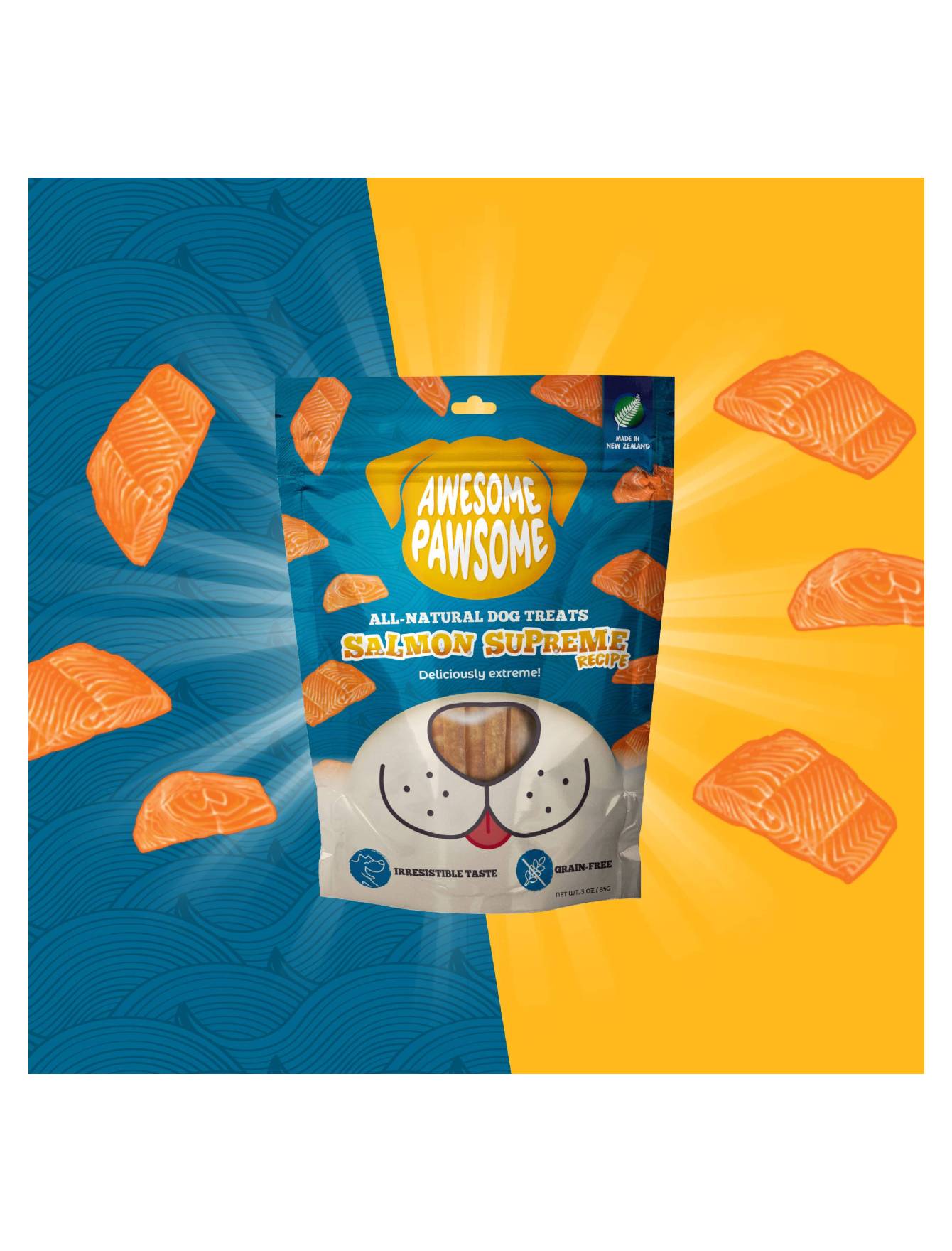 Awesome Pawsome 85g Grain Free Salmon Supreme Recipe Dog Treat image 2