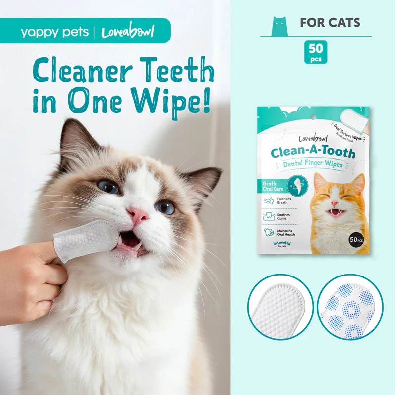 Loveabowl Cat Clean-A-Tooth 50pcs Dental Cleaning Wipes image 2
