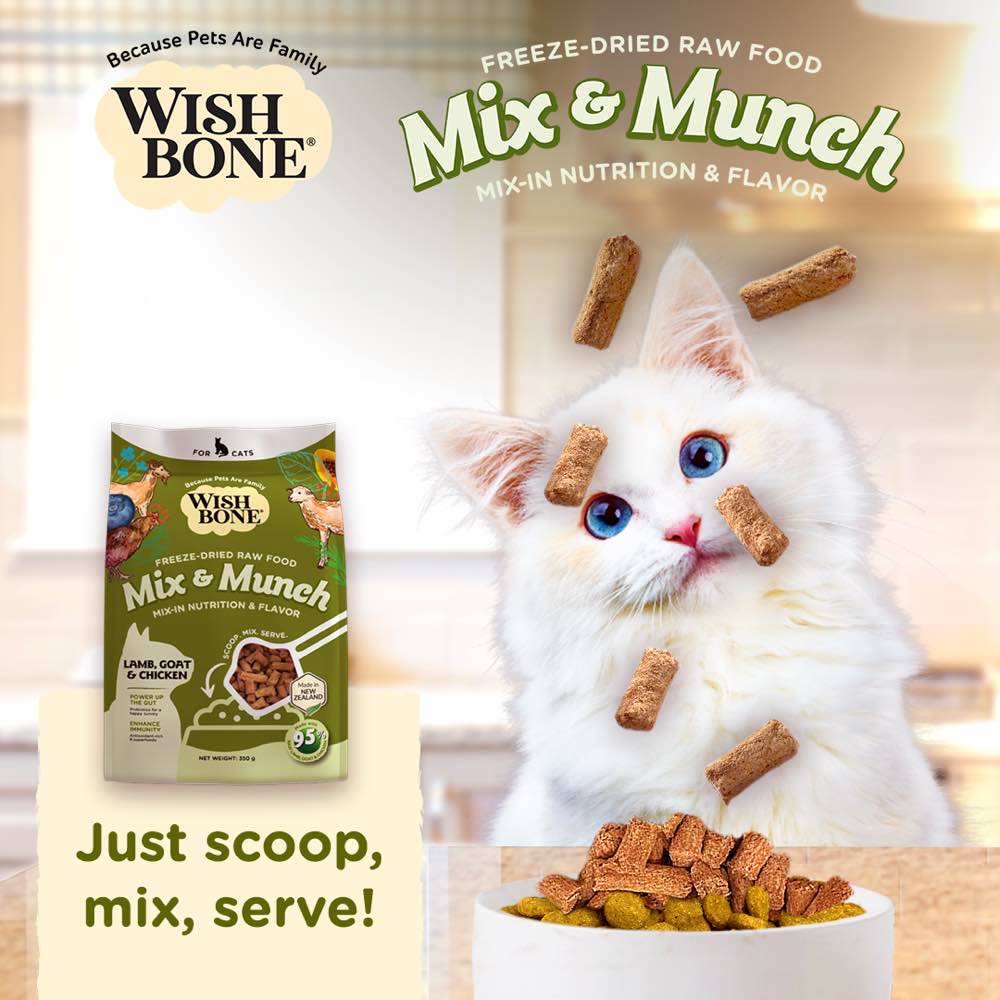 Wishbone Cat 350g Mix & Munch Lamb Goat and Chicken Freeze Dried Raw Cat Food image 7