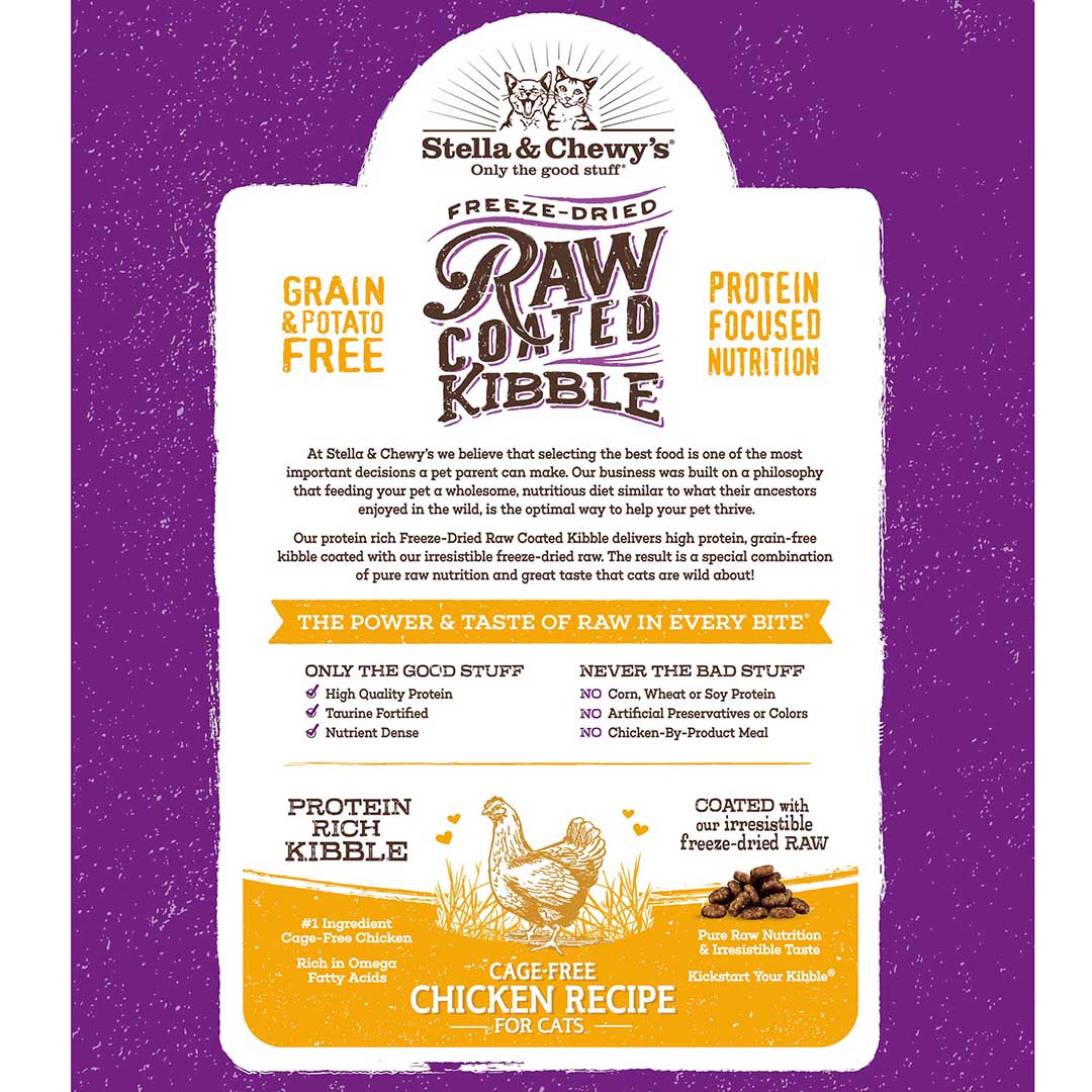 Stella & Chewy's Cat Raw Coated Kibbles 5lb (2.2kg) Cage Free Chicken Recipe Dry Cat Food image 4
