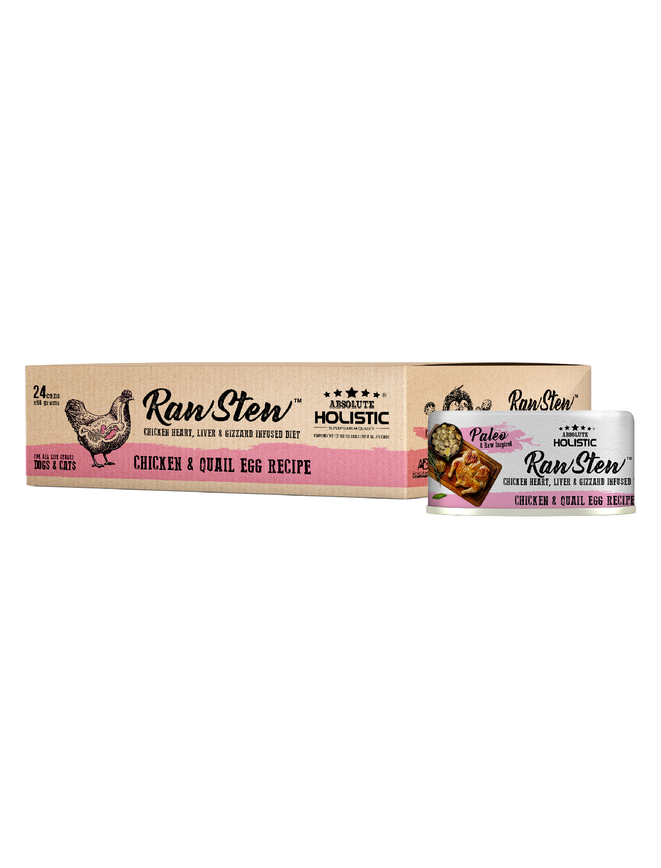 Absolute Holistic Rawstew 80g Chicken & Quail Egg  Wet Food For Cats And Dogs image 3