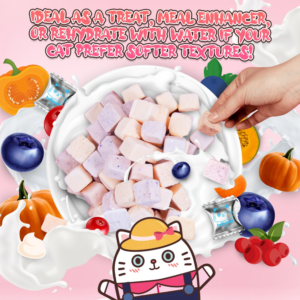 Jollycat Cat 20g Freeze Dried Assorted Flavour Yogurt Cubes Cat Treat (1g x 20 cubes) image 3