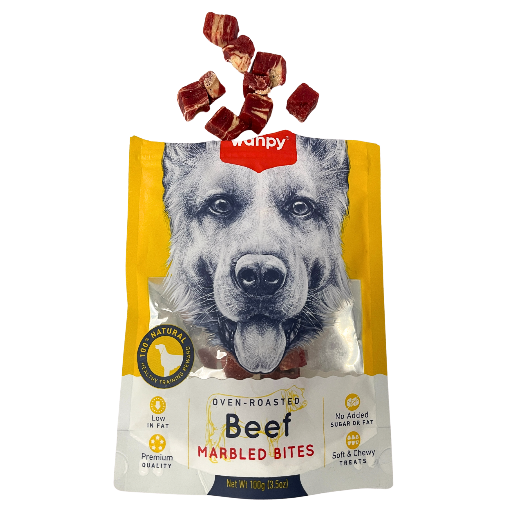 Wanpy Oven-Roasted Beef Marbled Bites 100g Dog Snack image 7