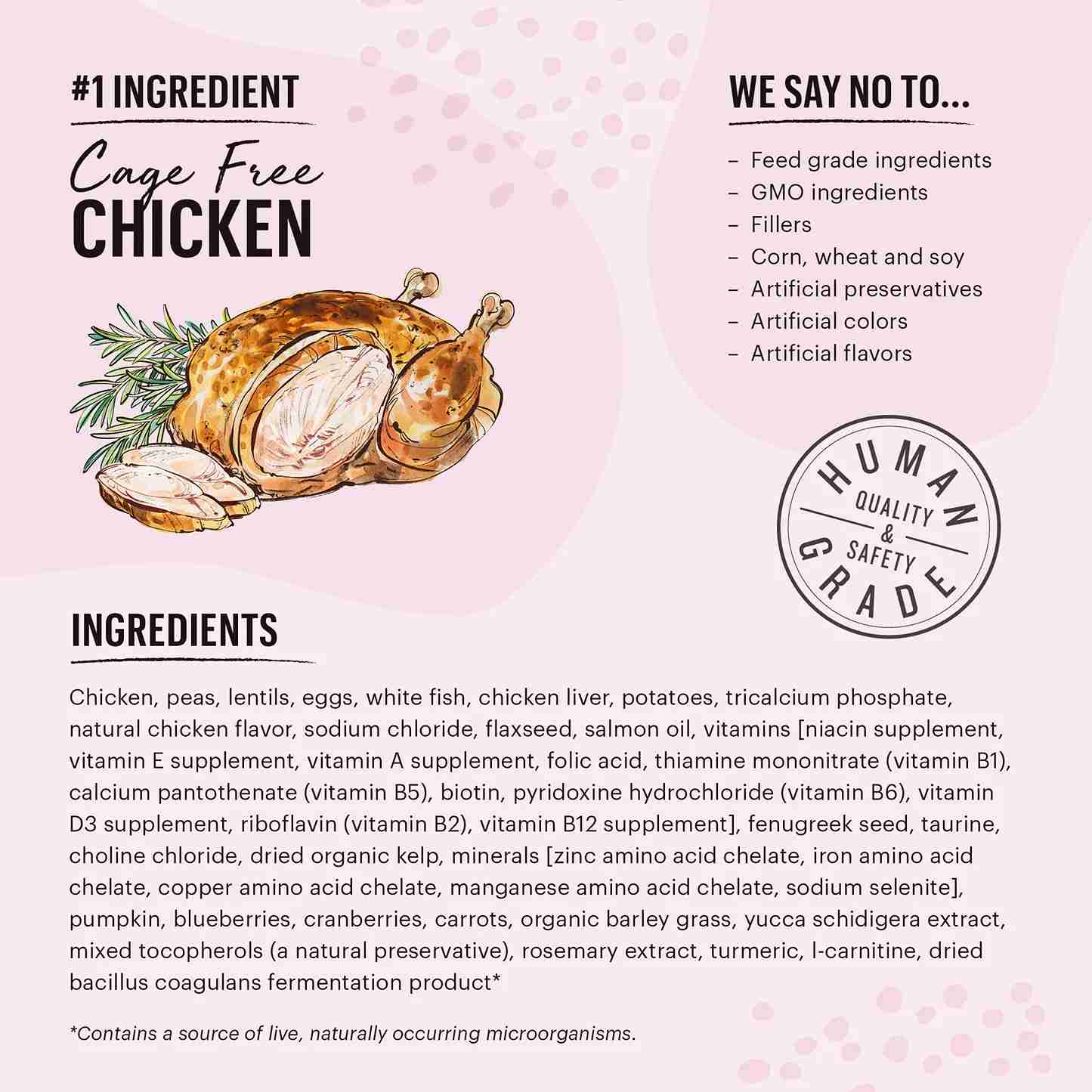 The Honest Kitchen Cat 4lbs Tasty Whole Food Clusters Chicken & Whitefish Grain Free Dry Cat Food image 2