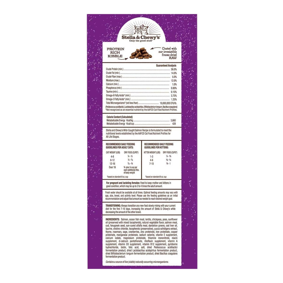 Stella & Chewy's Cat Raw Coated Kibbles 5lb (2.2kg) Wild Caught Salmon Recipe Dry Cat Food image 3