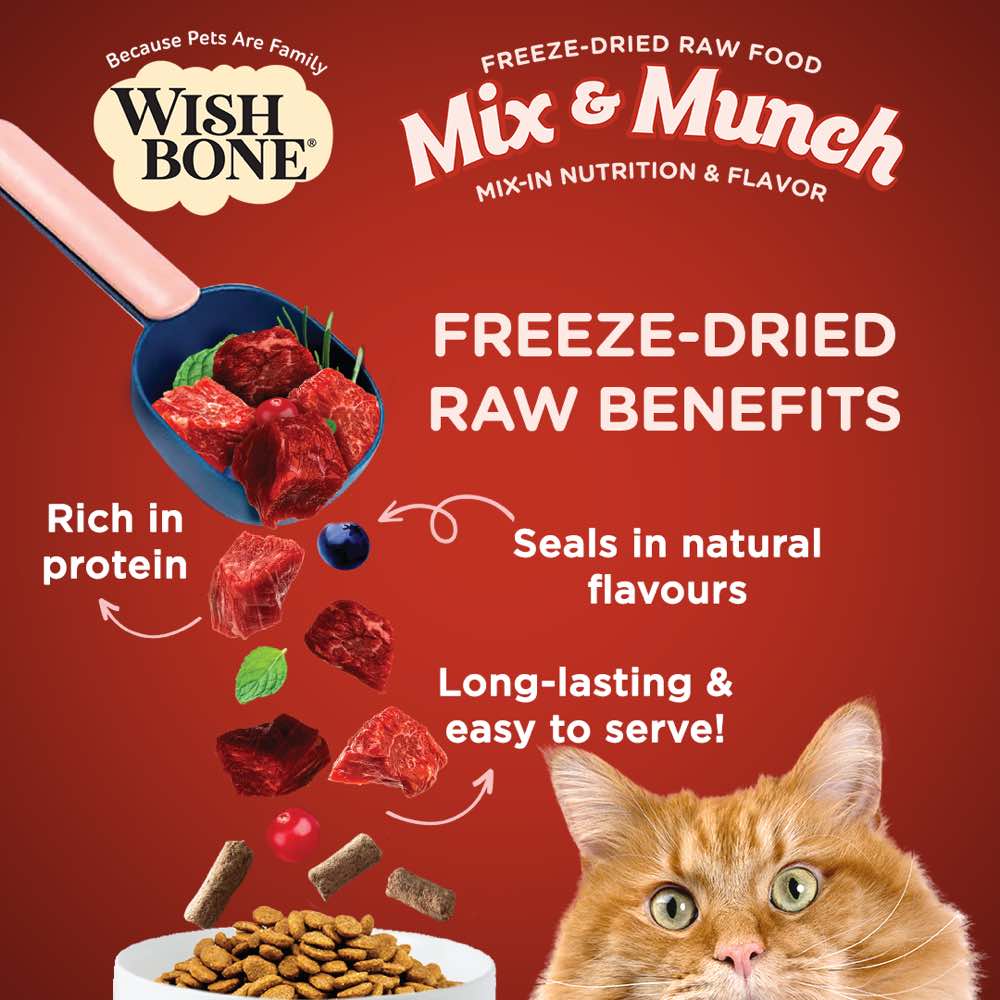 Wishbone Cat 350g Mix & Munch Beef and Venison Freeze Dried Raw Cat Food image 3
