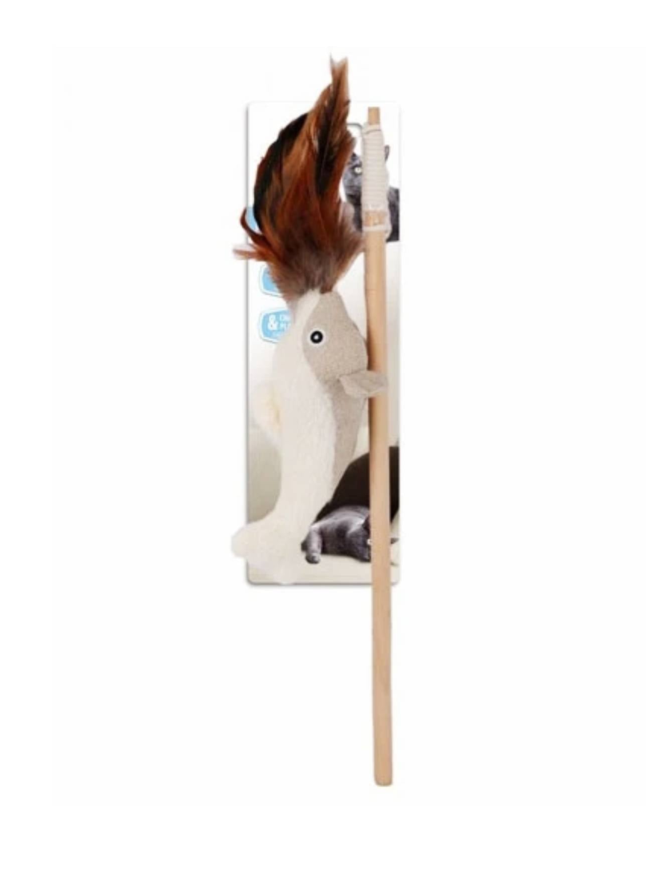 AFP Classic Comfort Fish Wand Cat Toy Brown image 2