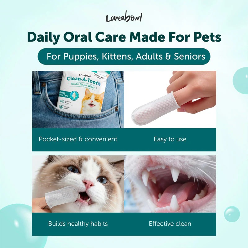 Loveabowl Cat Clean-A-Tooth 50pcs Dental Cleaning Wipes image 4