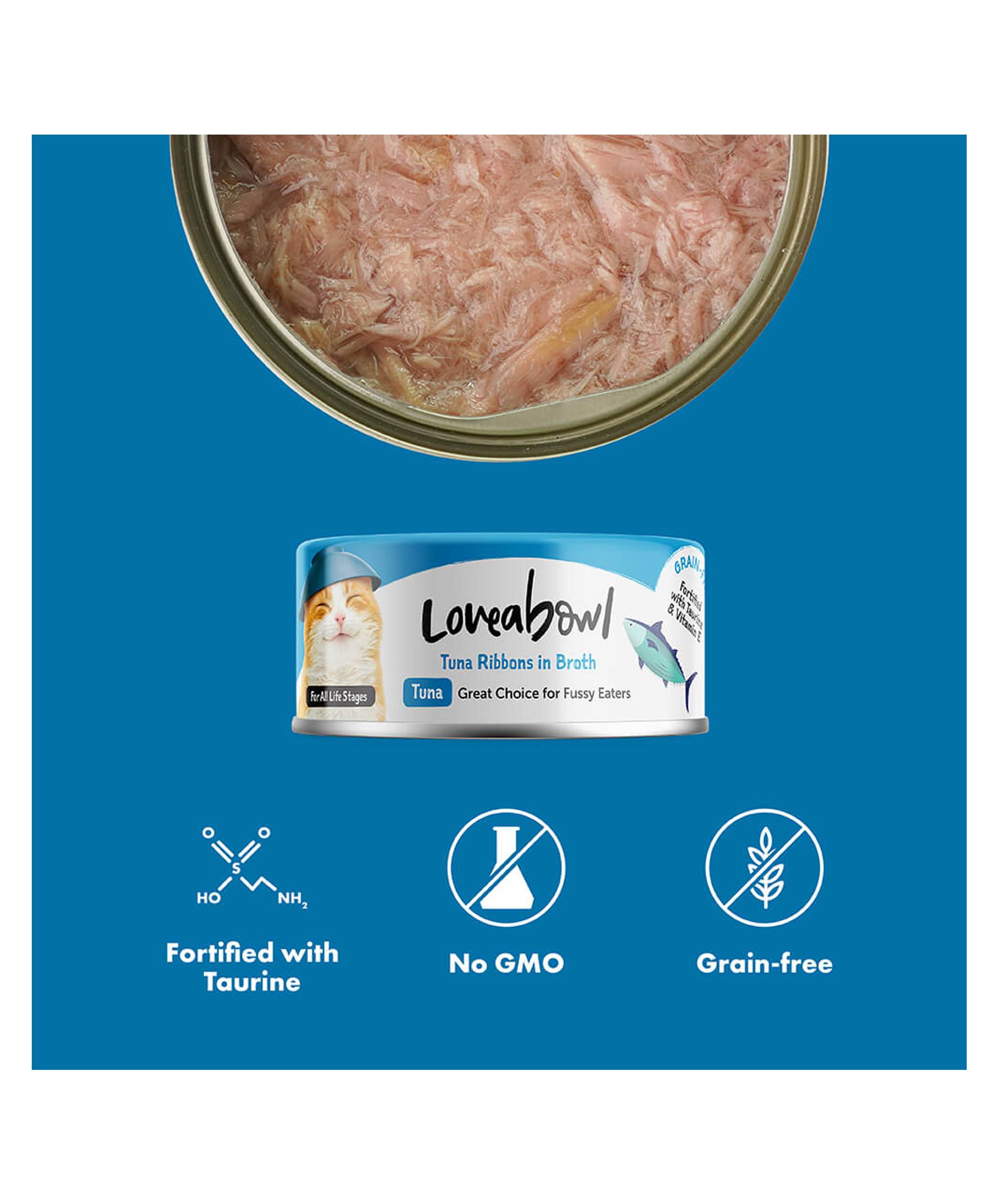 Loveabowl Cat 70g Tuna Ribbons in Broth with Salmon Cat Wet Canned Food (EXP: 02 Dec 2027) image 2