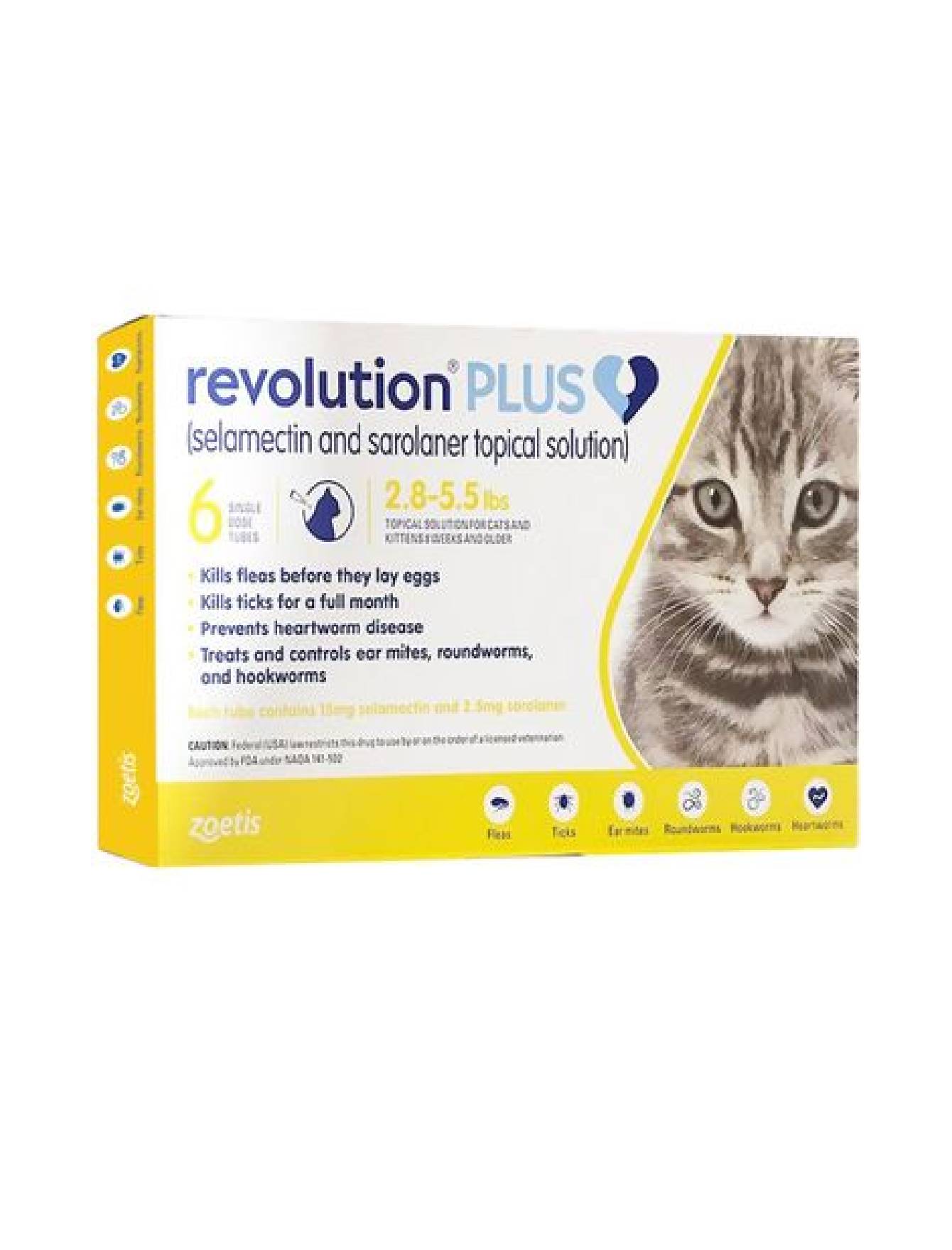 Revolution Plus Selamactin & Saraloner Topical Solution for 1.2-2.5kg Cat 3 Single Dose Tubes image 2