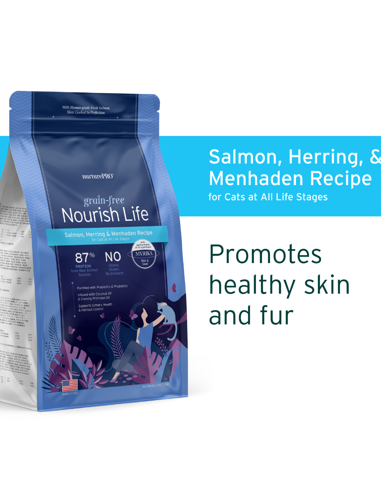 Nurture Pro Cat Nourish Life Grain-Free 227g Salmon, Herring and Menhaden All Life Stages Dry Cat Food image 4