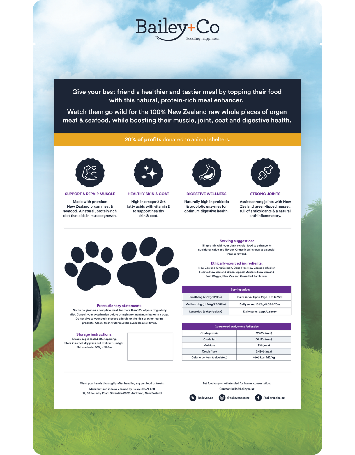 Bailey+Co Dog 300g Freeze Dried Raw Meal Enhancers Mixed Protein for Dogs image 2