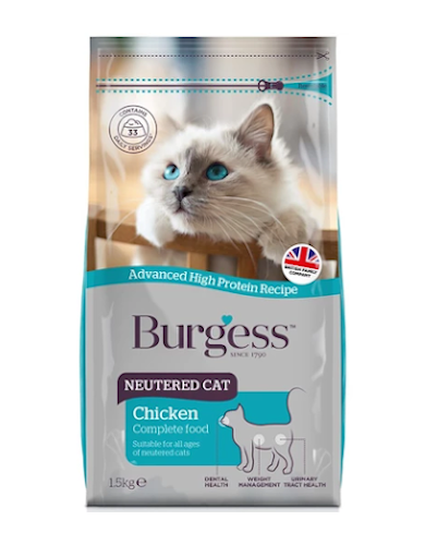 Burgess Cat 1.5kg Neutered Cats Chicken Cat Dry Food image 2