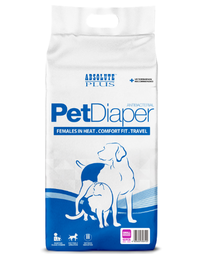 Absolute Plus Comfort Fit Antibacterial Disposable Pet Diaper Medium - 13 PCS image 2