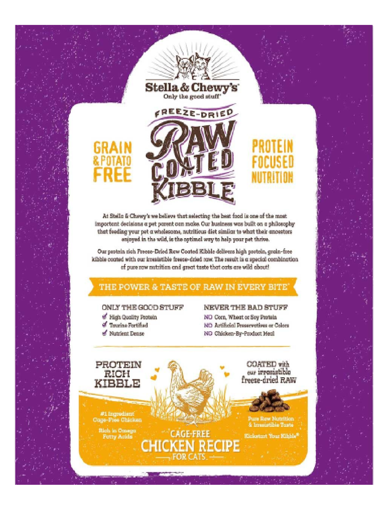 Stella & Chewy's Cat Raw Coated Kibbles 10lb (4.5kg) Cage Free Chicken Recipe Dry Cat Food image 2