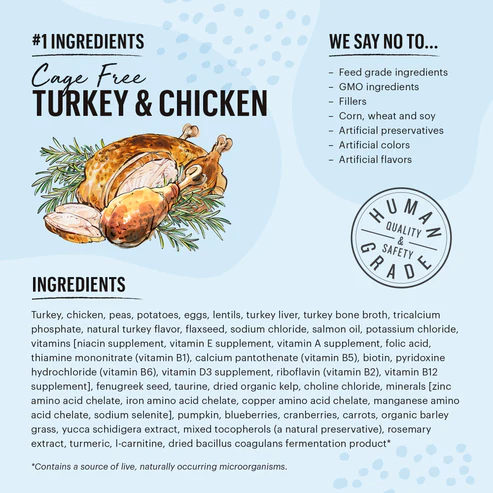 The Honest Kitchen Cat 4lbs Tasty Whole Food Clusters Turkey & Chicken Grain Free Dry Cat Food image 2