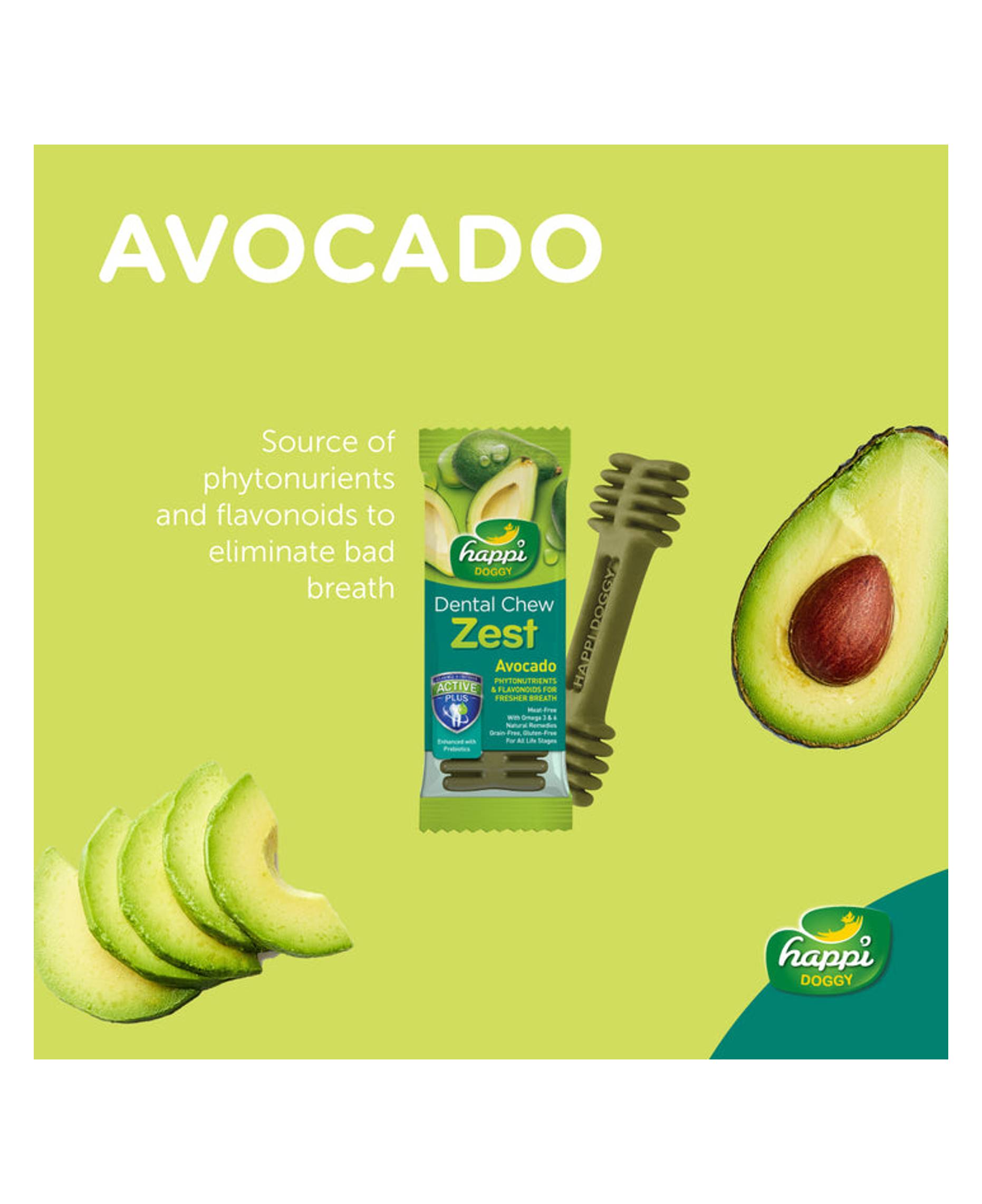 Happi Doggy Dog 150g Zest Petite 2.5-Inch Avocado Dental Chew Dog Treat image 3