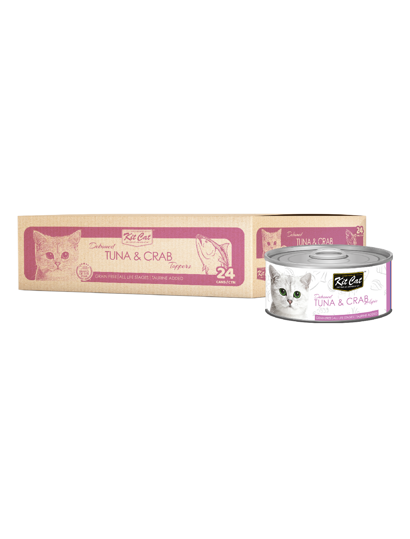 Kit Cat 80g Deboned Toppers Canned Tuna & Crab Wet Cat Food image 3