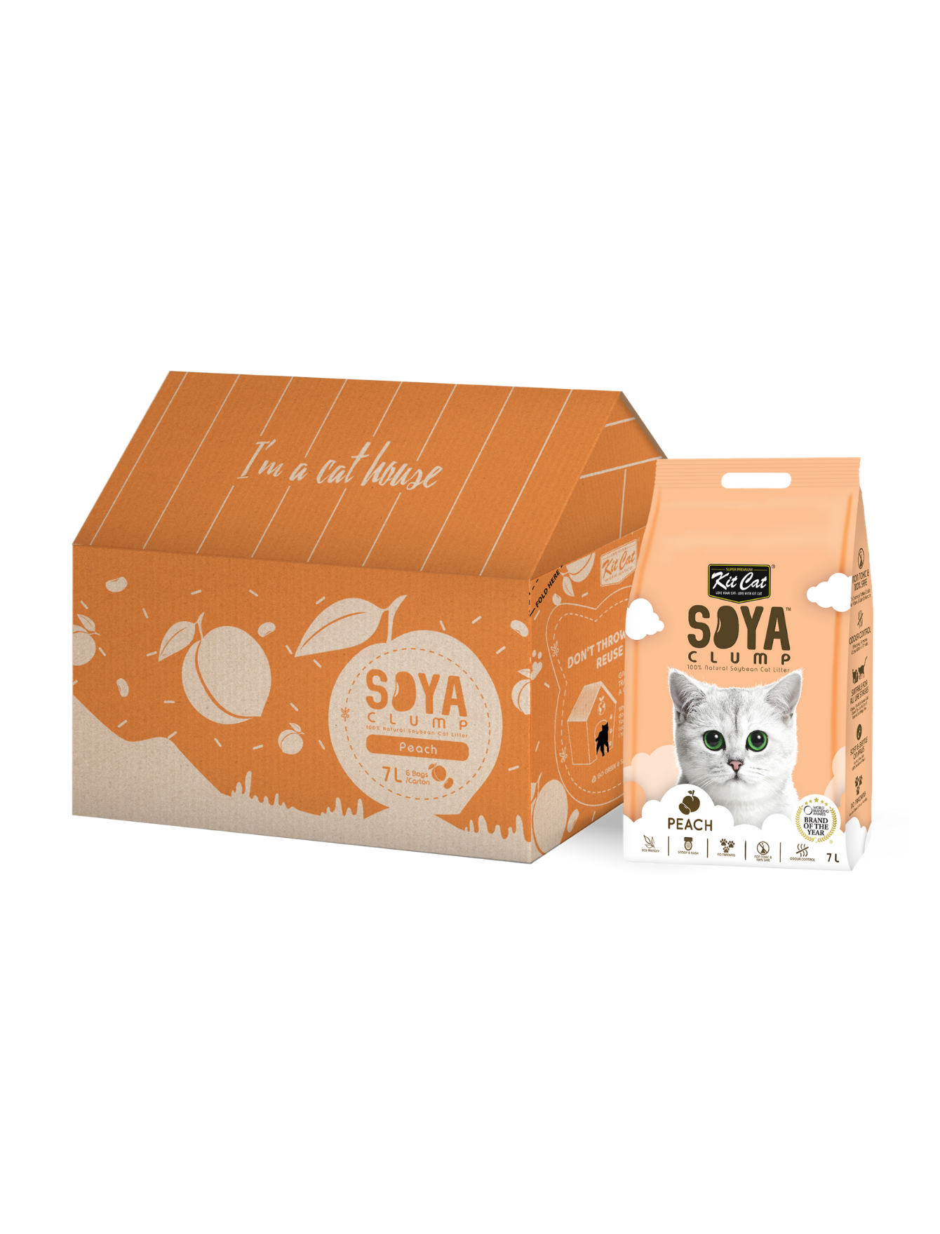 Kit Cat 7L Soya Clump Peach Cat Litter image 5