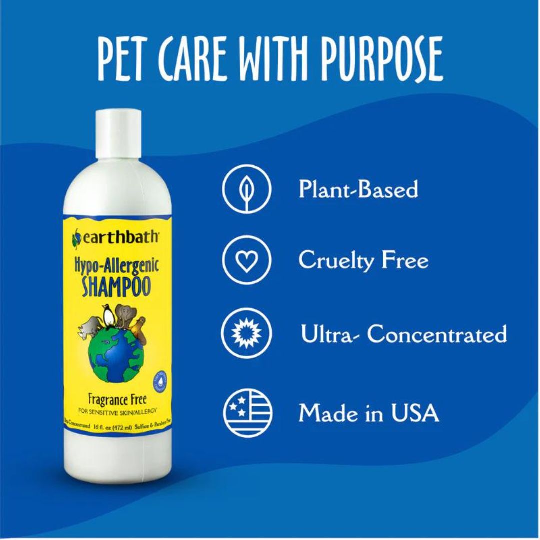 Earthbath 16oz Hypoallergenic Fragrance Free Pet Shampoo (472ml) image 3