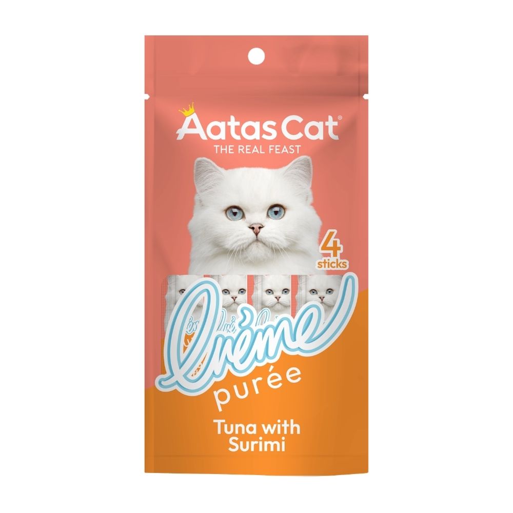 Aatas Cat 14gx4 Creme Puree Tuna With Surimi Cat Snack image 2
