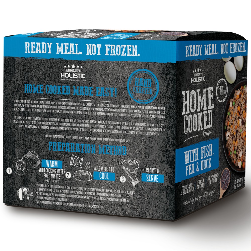 Absolute Holistic Home Cooked Recipe 2kg (125G X 16) Fish, Peas & Duck Dog Food image 7