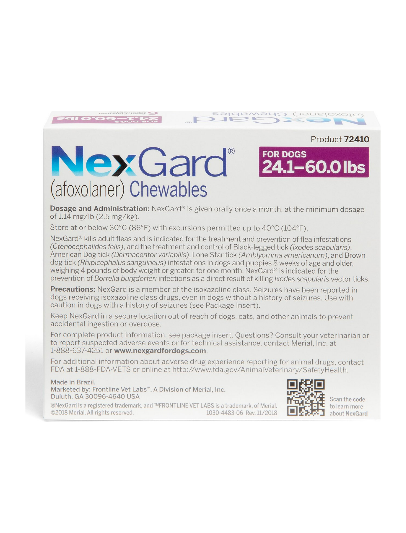 NexGard Afoxolaner 68mg Chewable Tablets for Dogs 10-25kg 3 Tablets image 2