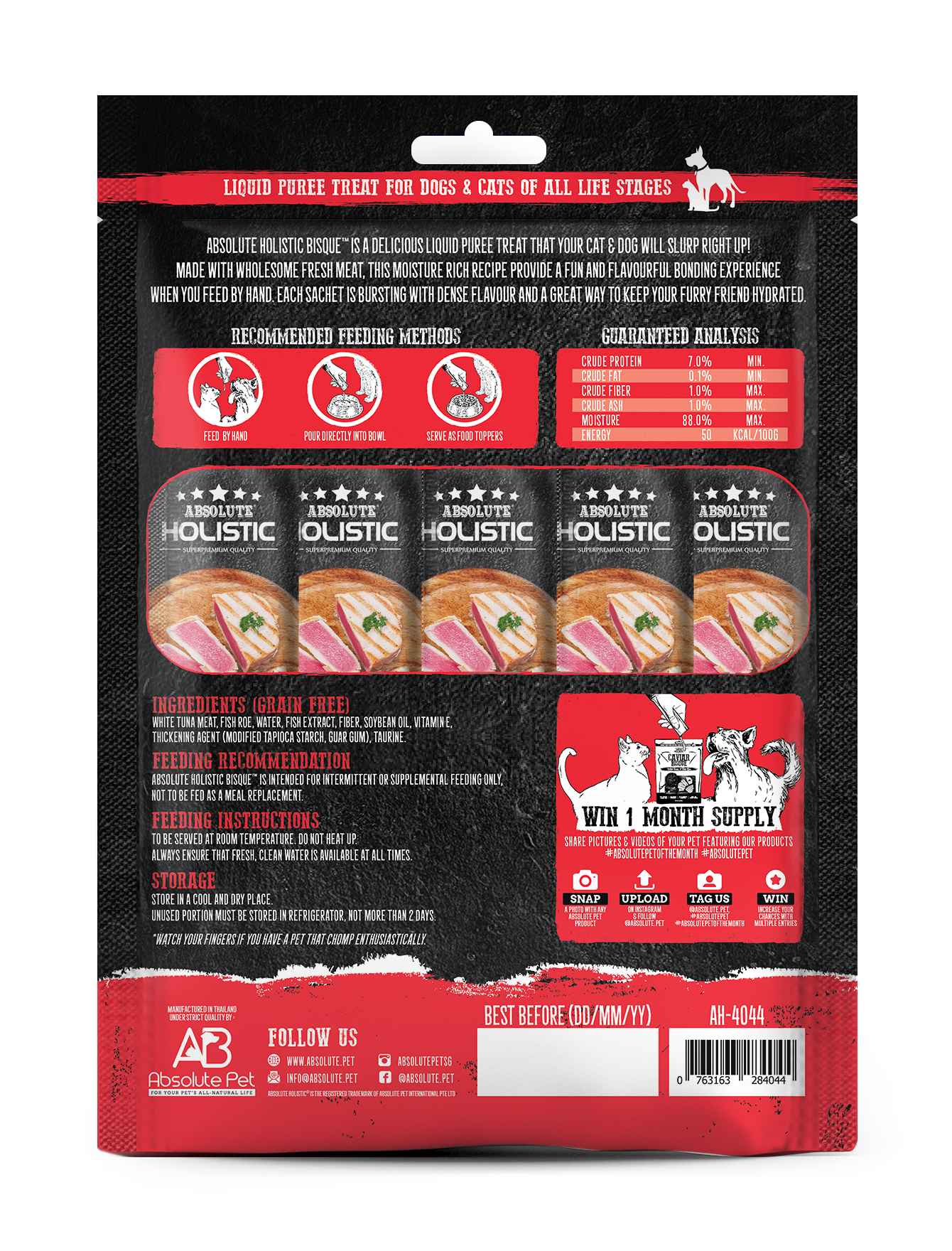 Absolute Holistic 60g Caviar Bisque Tuna & Fish Roe Dog & Cat Treat image 3