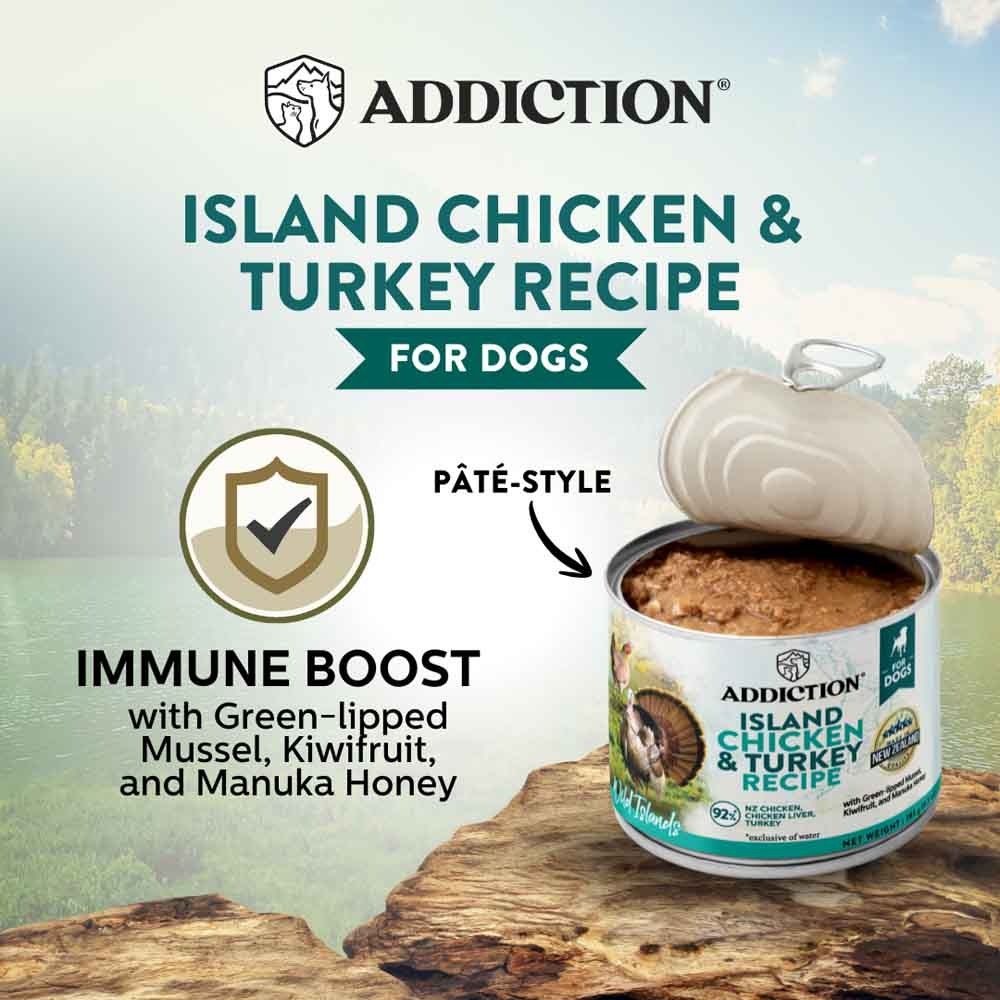 Addiction Dog Wild Islands 185g Island Chicken & Turkey Wet Canned Dog Food image 4