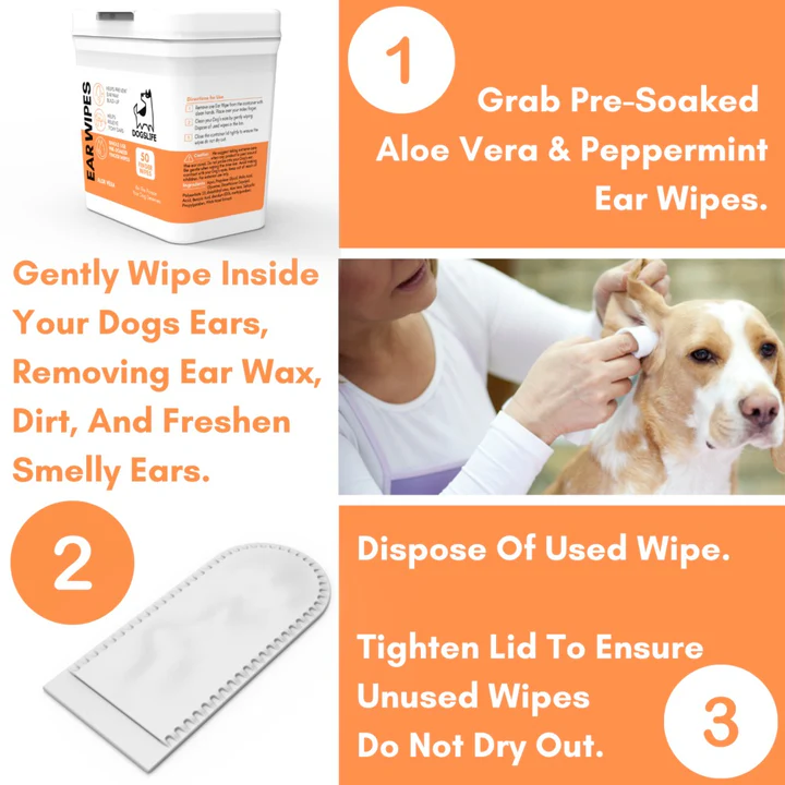 (Ex:p: Nov'24) Dogslife Ear Cleaning Wipes 50 Finger Wipes image 8
