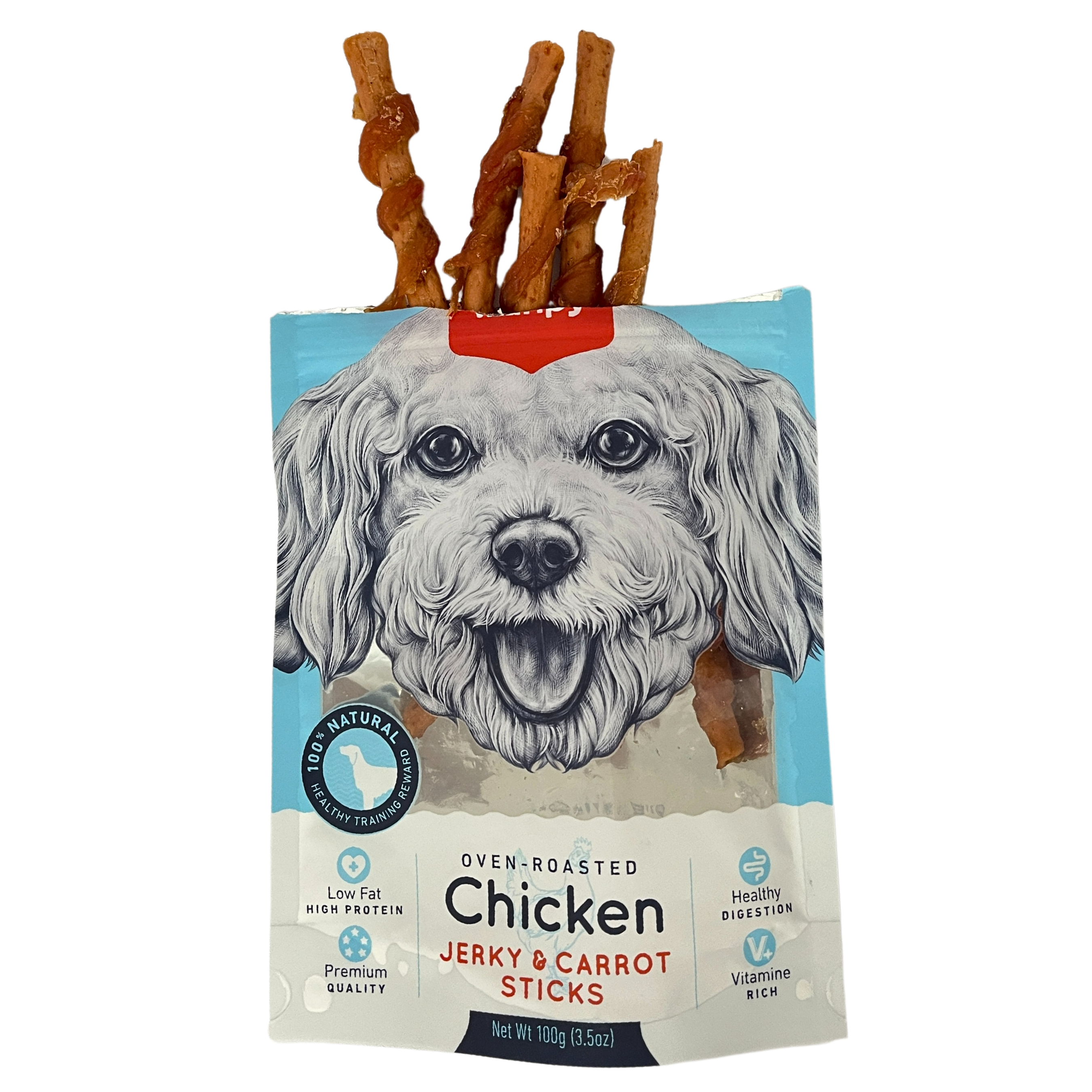 Wanpy Oven-Roasted Chicken & Carrot Stick Twisted 100g Dog Snack (EXP: 15 Apr 2027) image 6
