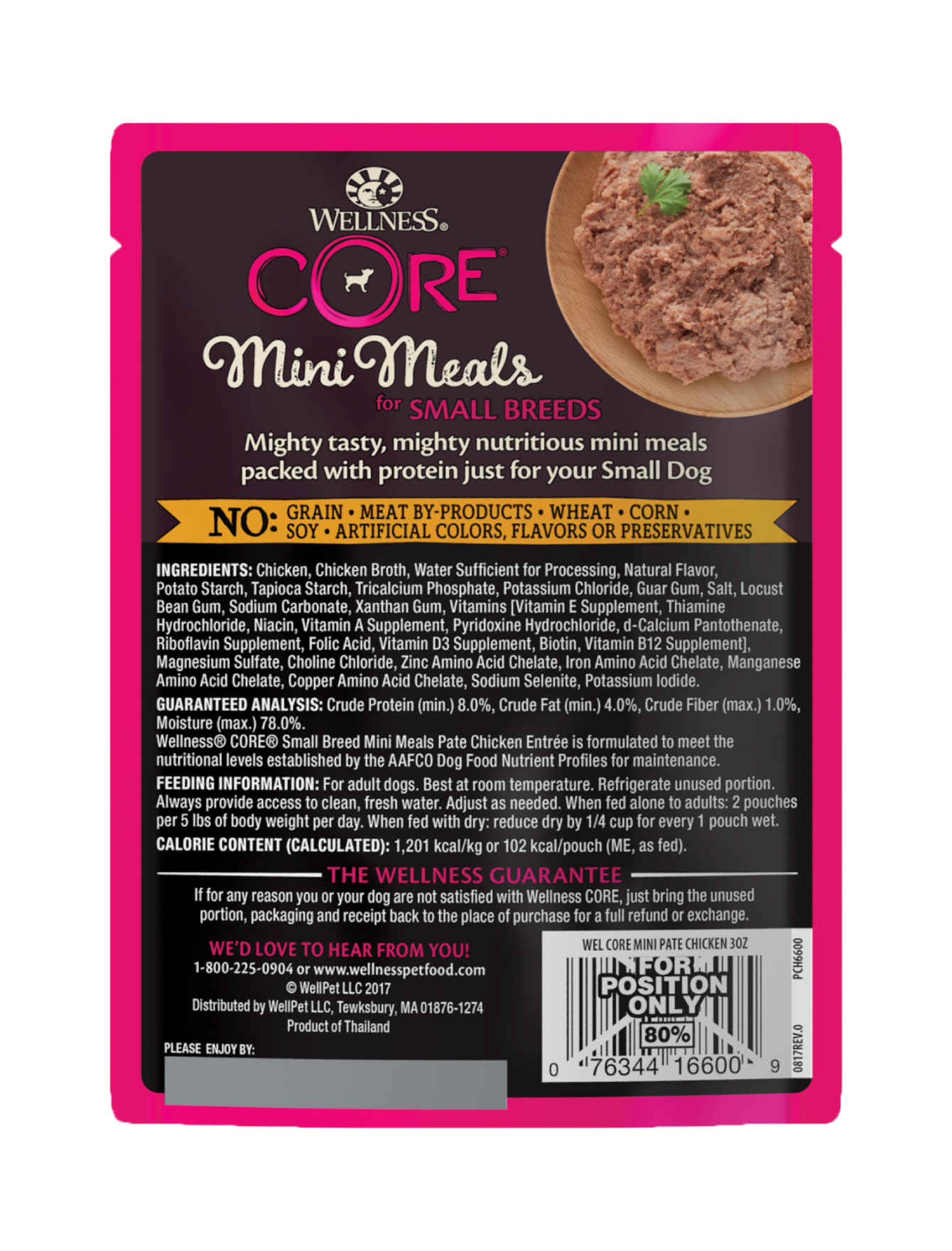 Wellness CORE Small Breed Mini Meals - Pate Chicken Wet Dog Food 85g image 2