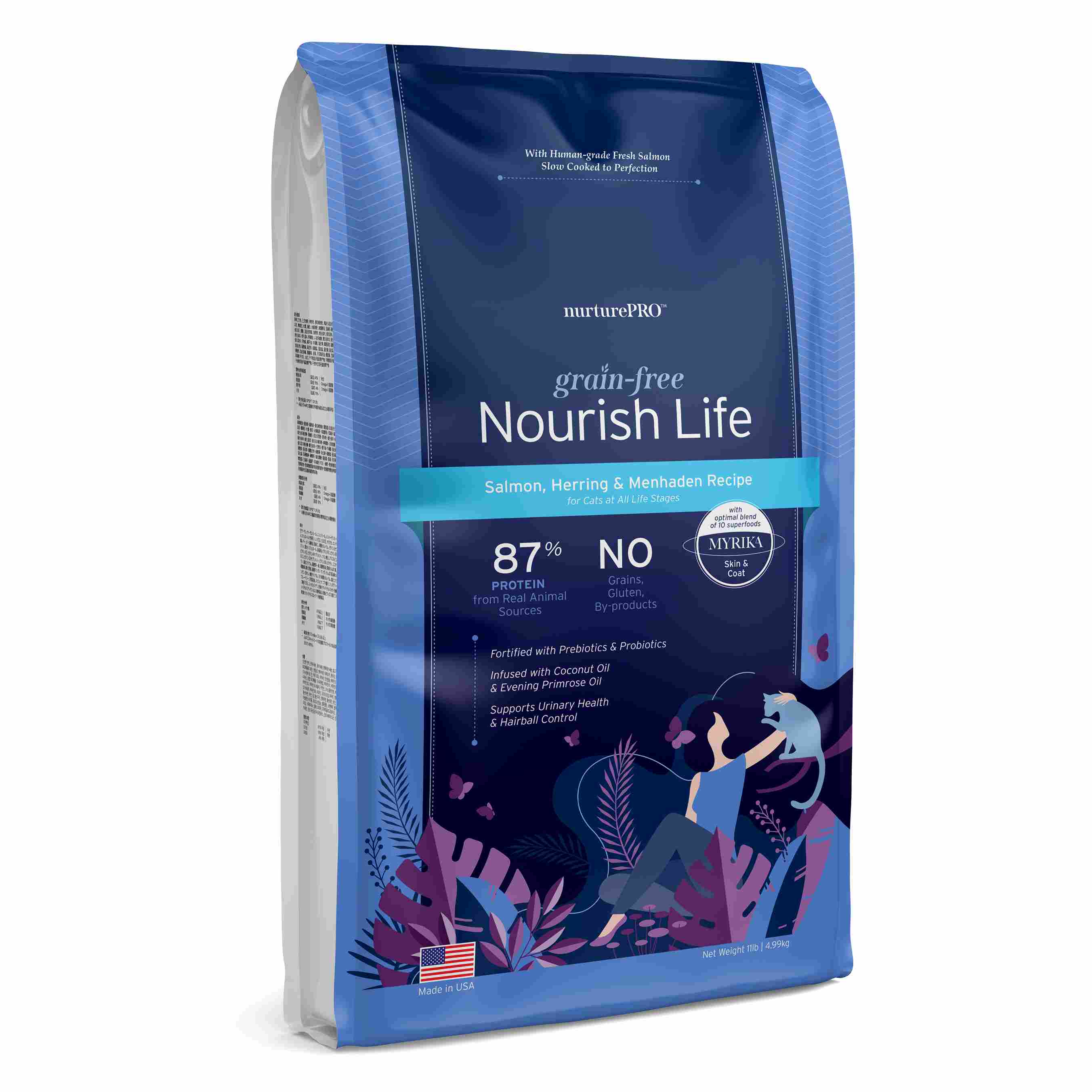 Nurture Pro Cat Nourish Life Grain-Free Salmon, Herring and Menhaden All Life Stages Dry Cat Food image 4