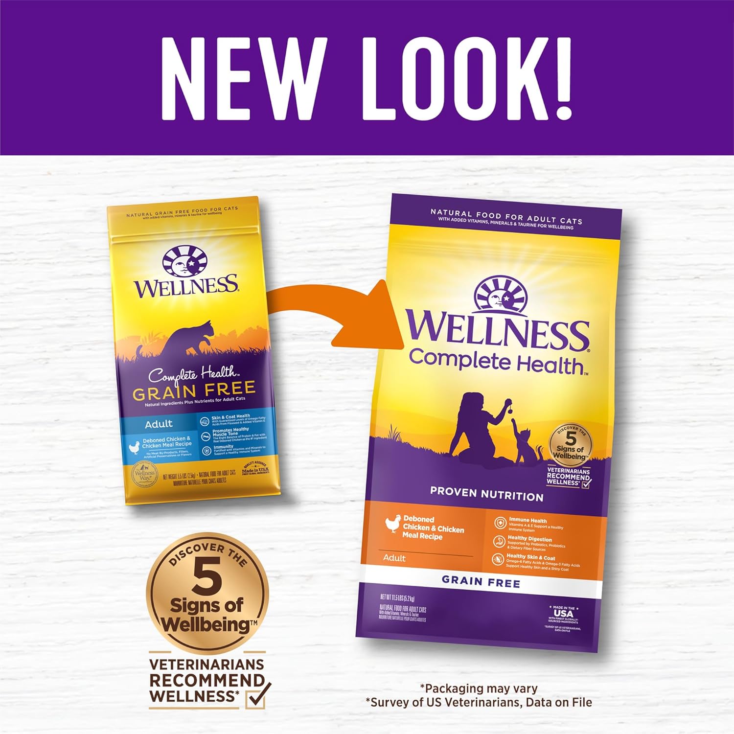 Wellness Cat 5.2kg (11.5lb) Complete Health Grain Free Adult Deboned Chicken & Chicken Meal Dry Cat Food image 3