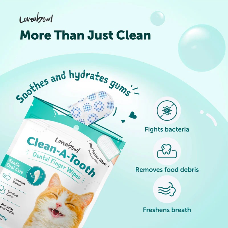 Loveabowl Cat Clean-A-Tooth 50pcs Dental Cleaning Wipes image 7