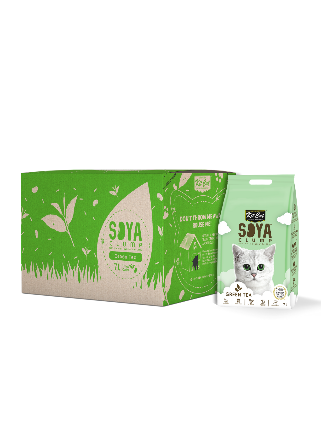 Kit Cat 7L Soya Clump Green Tea Cat Litter image 3