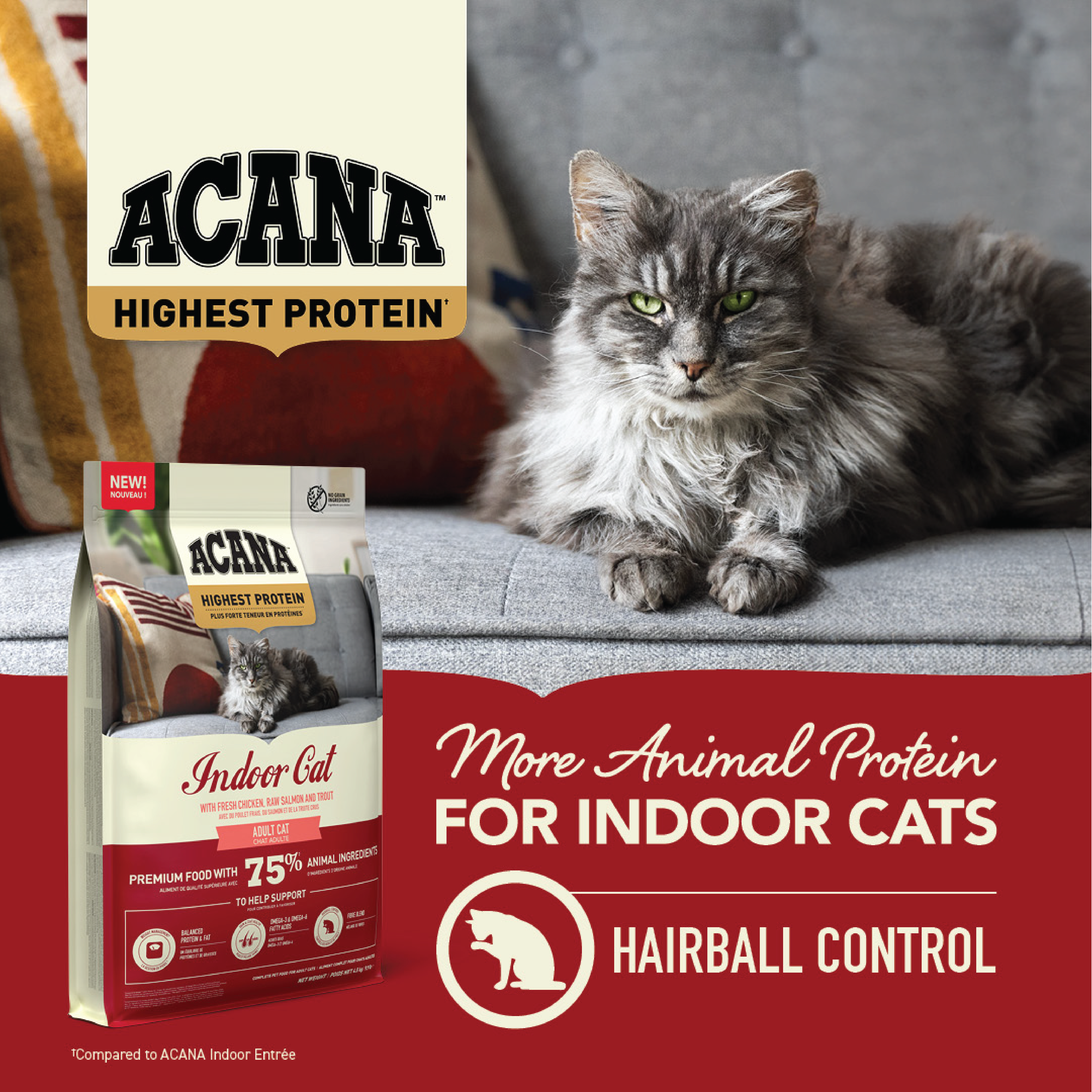 ACANA Cat Indoor 1.8kg Highest Protein Freeze-Dried Infused Dry Cat Food image 5