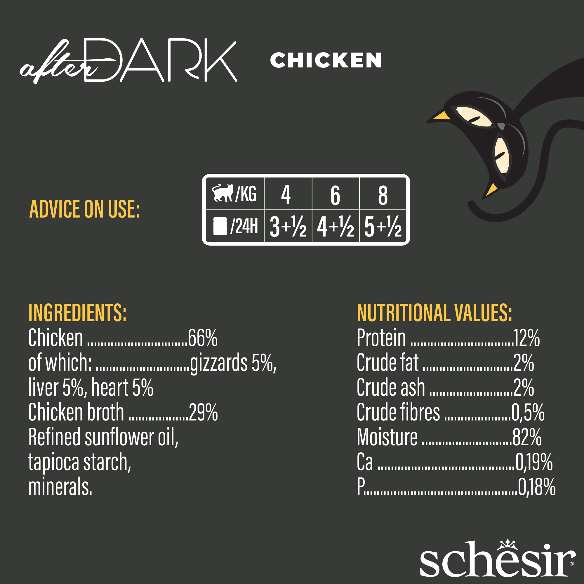 Schesir Cat After Dark Wholefood Canned 80g Chicken Wet Cat Food image 2