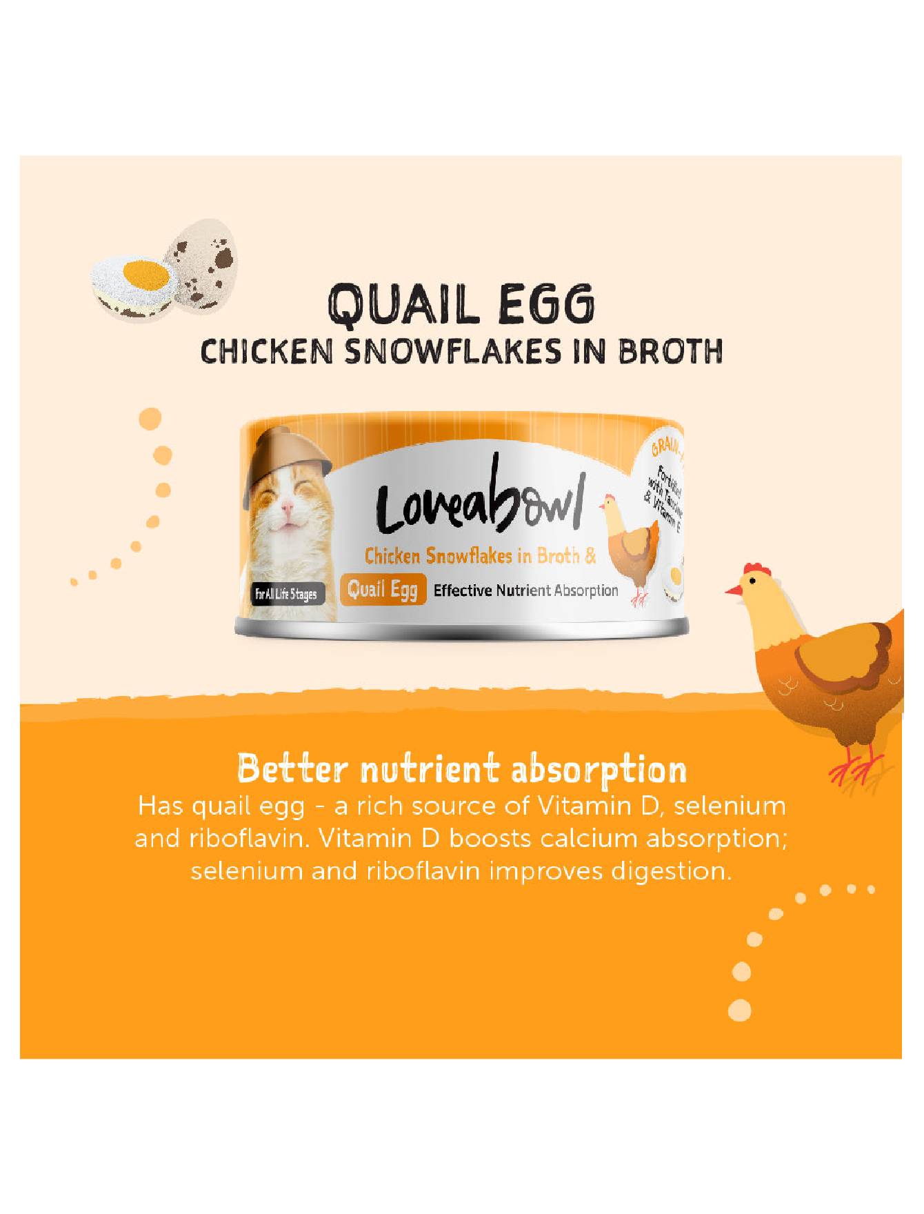 Loveabowl Cat 70g Chicken Snowflakes in Broth with Quail Egg Cat Wet Canned Food (EXP: 10 Dec 2027) image 2