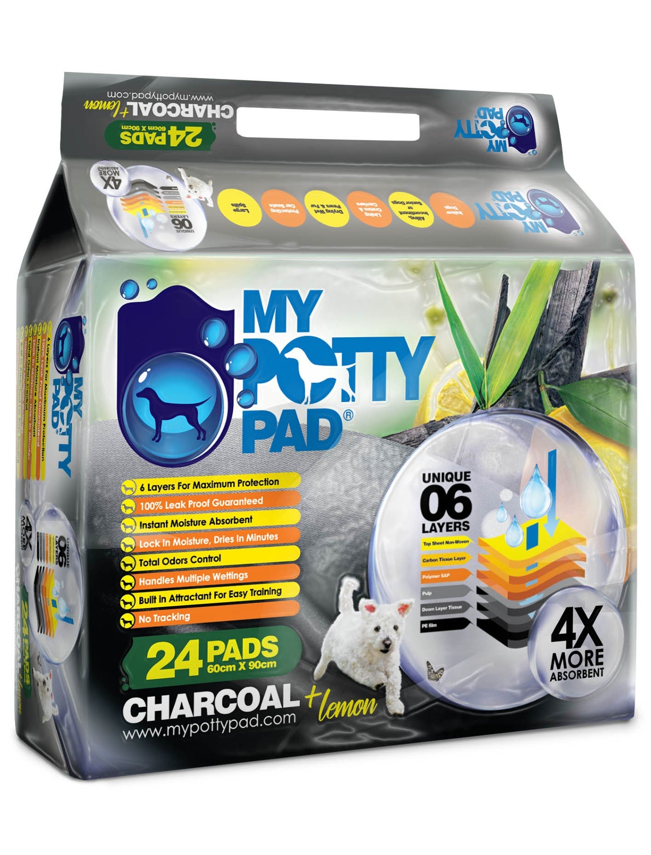 My Potty Pad Charcoal and Lemon Pee Pad For Dogs S | 100 pcs image 8
