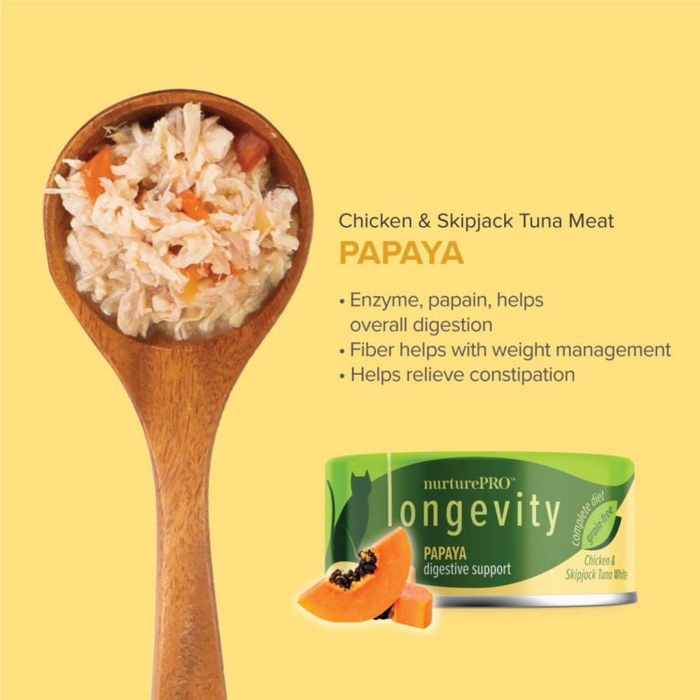 Nurture Pro Longevity 80g Chicken & Skipjack Tuna White Meat with Papaya Cat Canned Food image 2