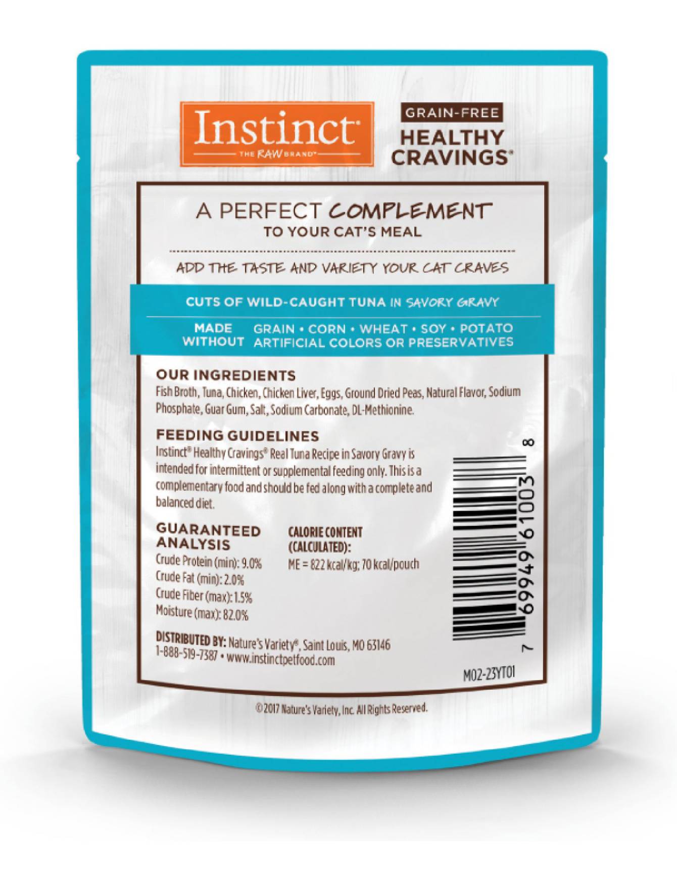 Instinct Healthy Cravings Cat 3oz Grain Free Real Tuna Wet Cat Food Topper image 2
